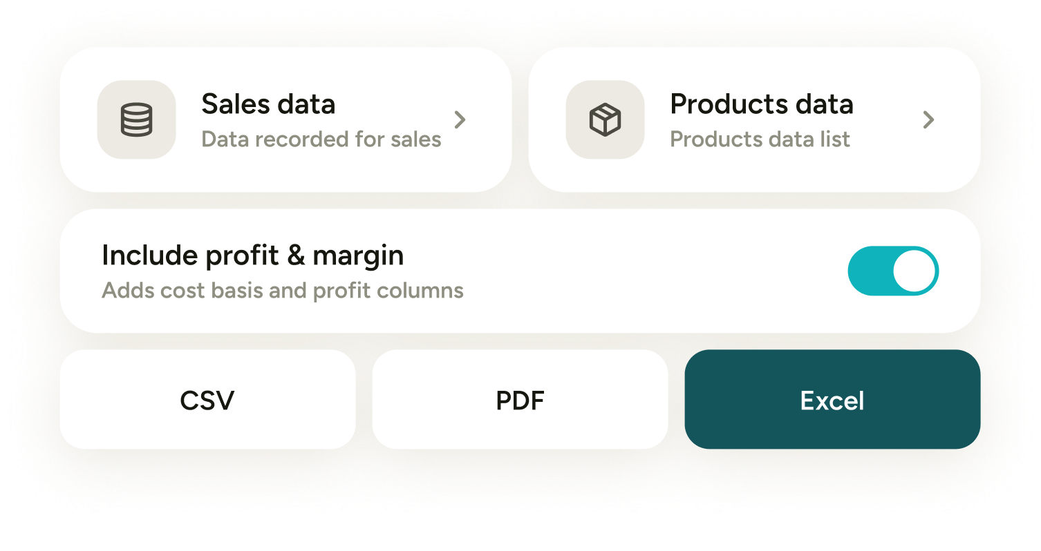 Export data reports